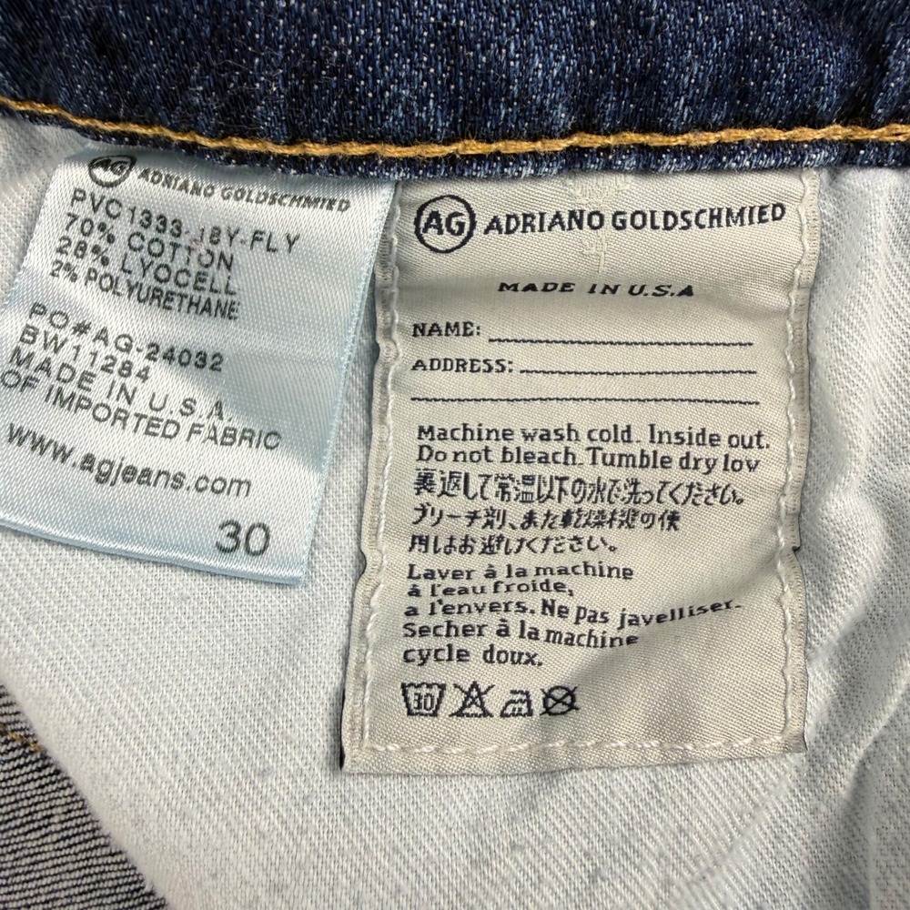 AG Adriano Goldschmied Stilt Roll-Up Cigarette Capri Blue Distressed Size 30 Y2K - Picture 9 of 16